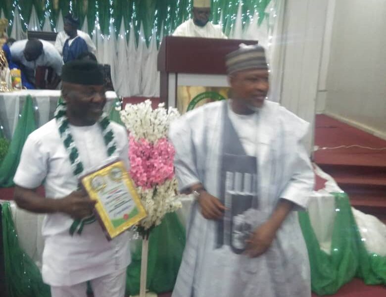 Deputy Majority Leader of the House and Chairman House Committee on Education Hon. Daniel Ogah Ogazi stood in for Nasarawa Speaker receiving the award