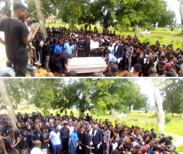 One of the students who died on Thursday, Miss Mary John Imaobong laid to rest at the Adankolo Campus, Christian cemetery Lokoja, Kogi State