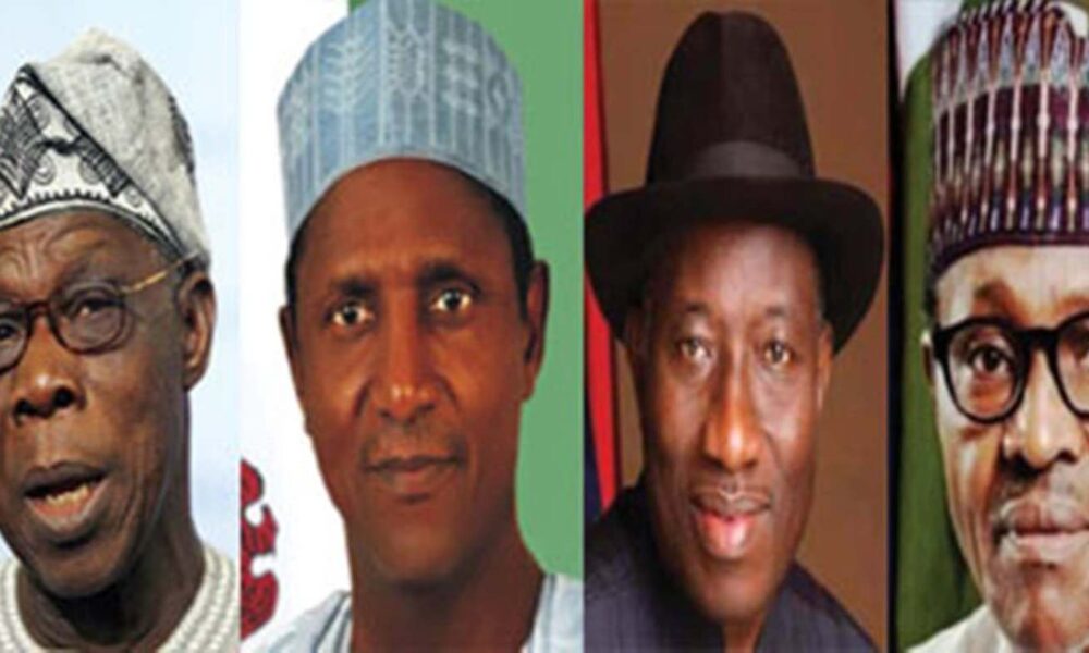 Ex and present Nigeria ?? leaders: Chief Obasanjo, Alhaji Yar'adua, Mr. Jonathan and President Muhammadu Buhari