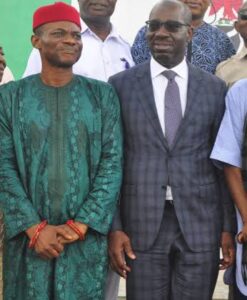 Kabiru Adjoto and Governor Godwin Obaseki of Edo State