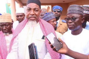 Sheikh Abubakar Gero Argungu, a renowned Islamic scholar in Nigeria from Kebbi State and Nasarawa Speaker, Alhaji Ibrahim Abdullahi Balarabe at Umaisha, Toto LG