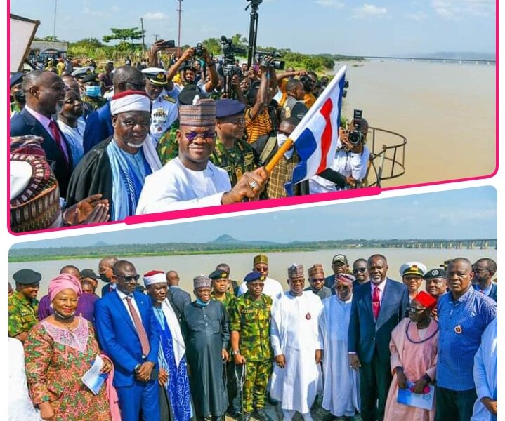 Kogi state Governor, Alhaji Yahaya Bello, Officials from NIWA and NAVAL officers