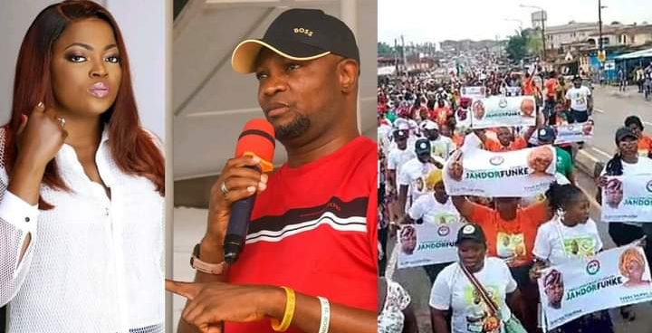2023: Jandor fumes, PDP Campaigners humiliated, thugs chase Deputy Gov'ship candidate Funke Akindele out of Lagos Market