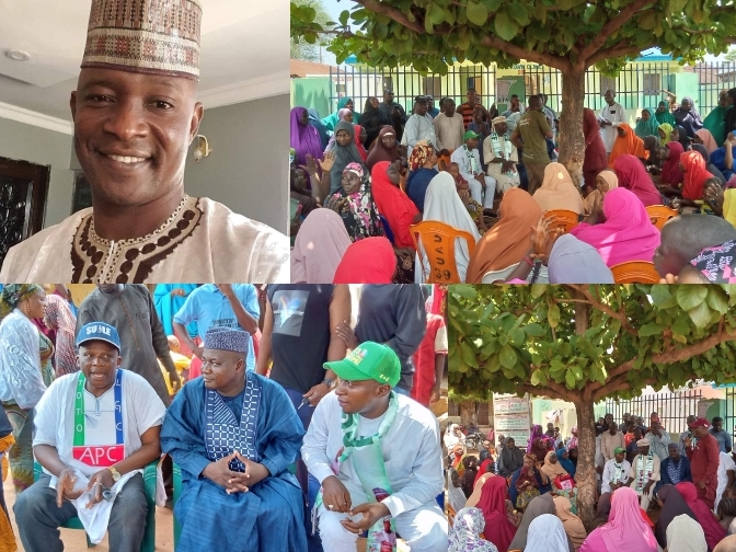 A chieftain of All Progressives Congress, APC, monetary expert, and renowned Cashier in the Toto local government council secretariat, Alhaji Muhammed Usman (Cash-man), Images of lawmaker during unit to units campaign in Toto