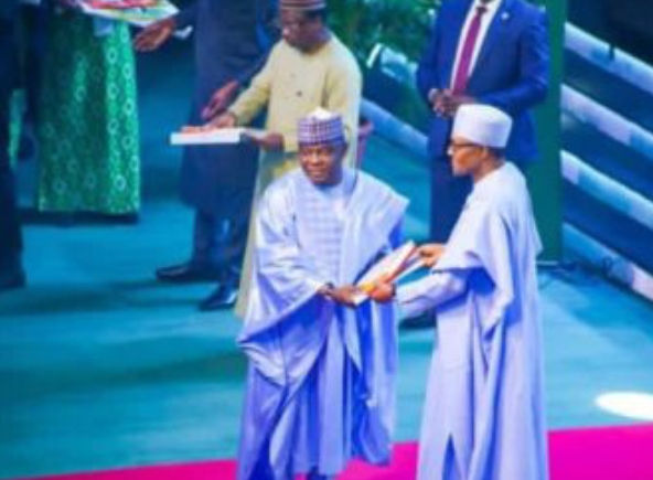 Rt Honorable Muktar Aliyu Betara been presented with National Honor by President Muhammadu Buhari.