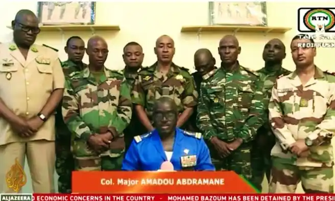 Niger Republic coup leader, General Abdourahmane Tchiani and his team