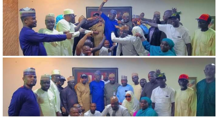 Kogi State Commissioner for Solid Minerals and Natural Resources, Engineer Muhammed Abubakar Bashir Gegu in a group photograph with party excos, stakeholders and appointees from Kogi LG