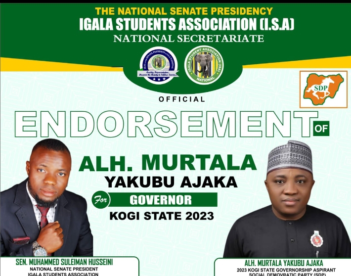 Kogi election: Igala Students body endorses SDP Gov'norship candidate, Muritala Yakubu Ajaka