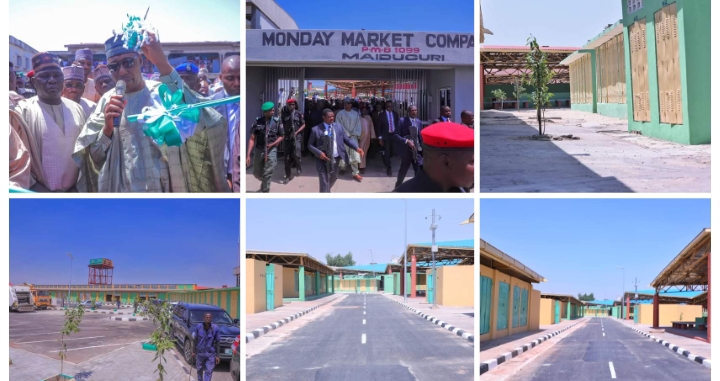 Rebuilt after fire: Zulum opens Monday Market, waives two years rent for 8,000 traders