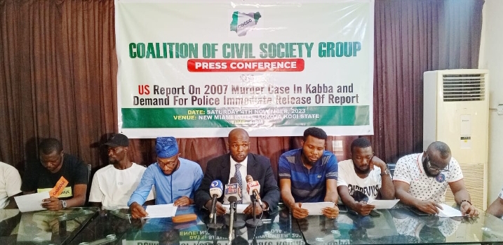 Coalition of civil society groups in Nigeria at a press conference