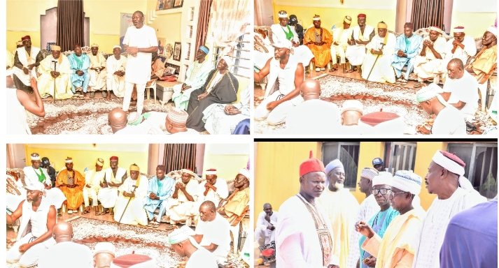 Kogi State Commissioner for Solid Minerals and Natural Resources, Engineer Abubakar Muhammed Bashir Gegu and all the graded chiefs from Kogi LG in Gegu area of Kogi LG
