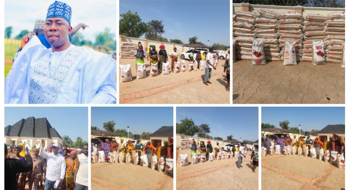 Yuletide: Gov. Bello's Special Adviser on Projects Monitoring, John Urah Ikani empowers Dekina populace with 5000 bags of 50kg rice, millions of naira