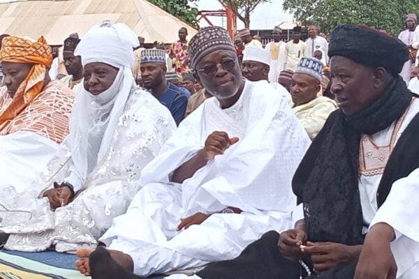 Former NSHA Speaker, Rt. Hon Ibrahim Balarabe Abdullahi comfortable seated with the paramount ruler of Egbira people in Nasarawa State, HRH. Alhaji Usman Abdulahi