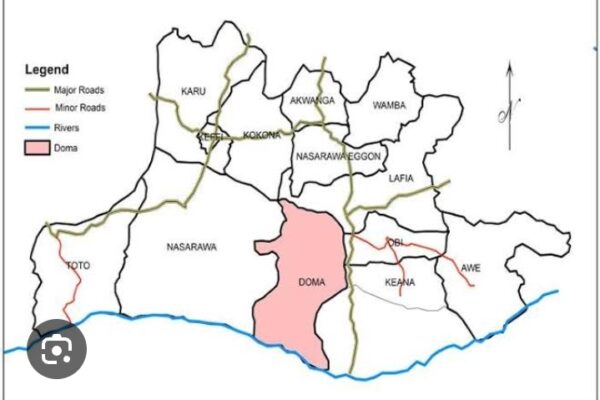 The map of Nasarawa State