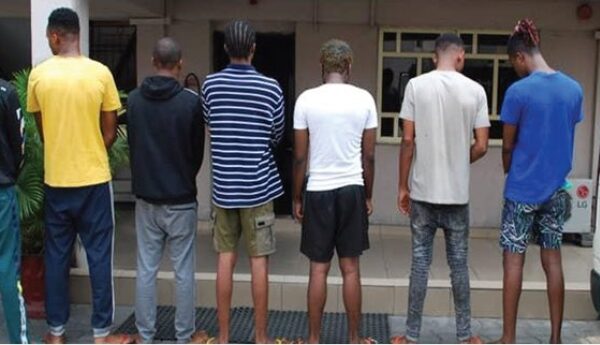 Convicted internet fraudsters being paraded by EFCC