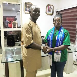 Chief Executive Officer of Delta State Orientation and Communications Bureau, Dr Fred Latimore Oghenesivbe and National President of the Association, Mrs Okolakpa Alimatu Voke 