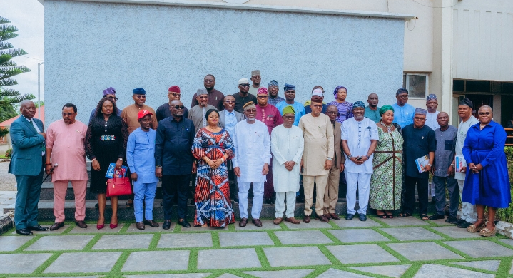 The Senior Special Assistant to the President on Sustainable Development Goals, (SSAP-SDGs) Princess Adejoke Orelope-Adefulire in a group photograph with stakeholders in Abuja