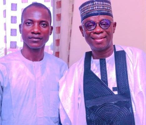 (L-R) Rt. Hon Ibrahim Balarabe Abdullahi, immediate past Speaker, Nasarawa State House of Assembly and Comrade Yahaya Idris Toto