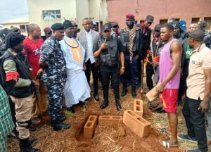 Honorable Ameh Williams, the Transition Committee Chairman of Olamaboro Local Government Area of Kogi State and other security agents during a show of force
