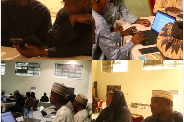 Hon. Commissioner Ministry of Education Umar Haruna Doguwa with Chairman Kano State Universal Basic Education Board (SUBEB) Alhaji Yusuf Kabir and other participants