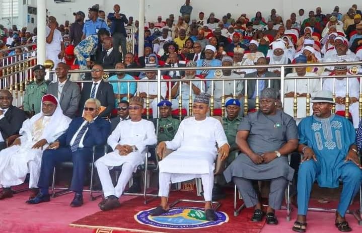 L-R: Chief Judge of Kogi State, Justice Josiah Majebi, Kogi Deputy Governor, Joel Salifu Oyibo, Governor Usman Ahmed Ododo, Speaker, Kogi State House of Assembly, Rt. Hon Aliyu Umar and others