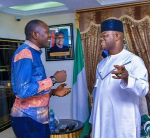 Immediate former Kogi State Governor, Alhaji Yahaya Adoza Bello and Kogi State Commissioner for Solid Minerals and Natural Resources, Engineer Abubakar Mohammed Bashir Gegu