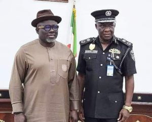 Delta State Governor, Rt Hon Sheriff Oborevwori and Commissioner of Police in Delta State, CP Olufemi Abaniwonda