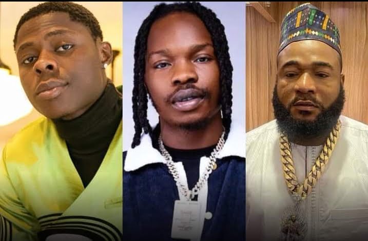 Late singer Ilerioluwa Aloba, aka Mohbad, Azeez Fashola aka Naira Marley and Samson Eletu aka Sam Larry