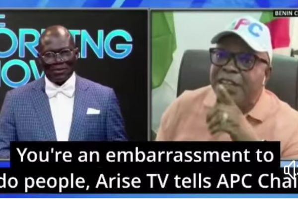 Edo 2024: Like Edo APC Gov'ship candidate, Edo APC Chair, Jaret Tenebe on Arise TV embarrassing his party, Says Edo People can't afford monthly subscription of National TV's