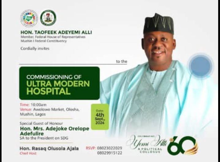 Lagos Federal Lawmaker for Mushin 1, Rt Honourable Adeyemi Taofeek Ali