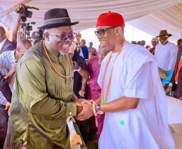 Delta State Governor, Rt Hon Sheriff Oborevwori and former Delta State Governor, Senator Arthur Okowa