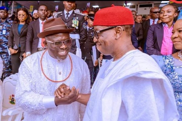 Delta State Governor, Sheriff Francis Oborevwori and Former Delta State Governor, Ifeanyi Okowa