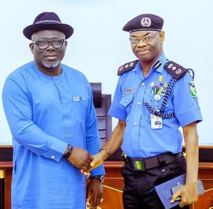 Delta State Governor, Rt Hon Sheriff Oborevwori and Police Commissioner