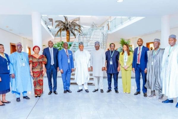 Vice President Kashim Shettima in a group photograph with Nigeria Sovereign Investment Authority (NSIA)