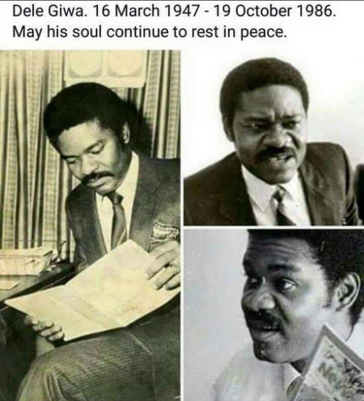 Late Dele Giwa, an iconic journalist and the founding editor of Newswatch magazine