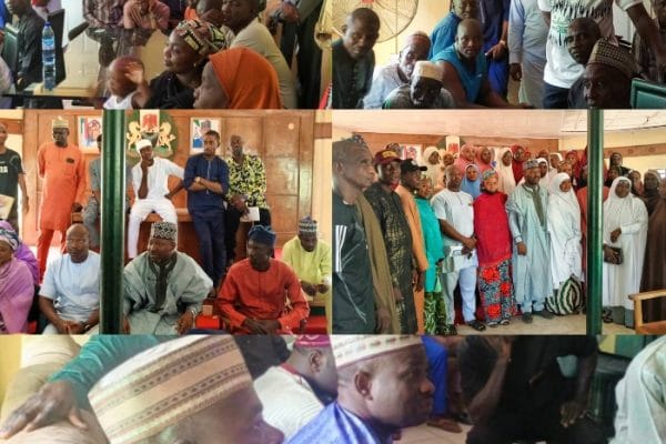 Pharmacist Ahmed Baba Yahaya, the Executive Chairman Toto LGC with a delegation from Ugya community, youths and women groups from Toto