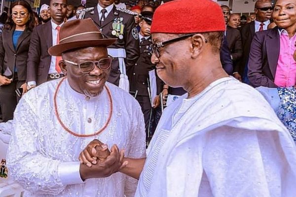 Delta State Governor, Rt Hon Sheriff Oborevwori and Former Delta State Governor, Senator Dr Ifeanyi Arthur Okowa, CON.