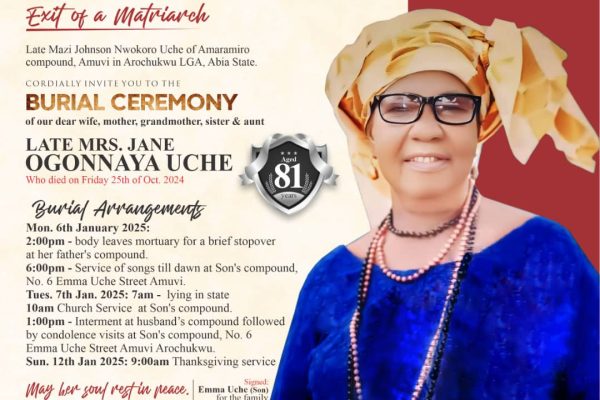 Business tycoon, Mazi Emma Uche (Okwoto) bury mum Jan 7 in Arochukwu, Abia State