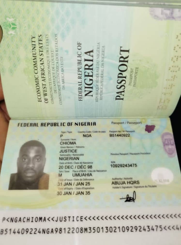 Chioma Justice obtained ECOWAS passport from NIS