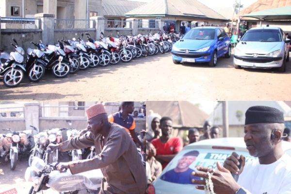 Nasarawa Lawmaker Ogazi Gives Out Cars, Motorcycles Worth N30m to Constituents