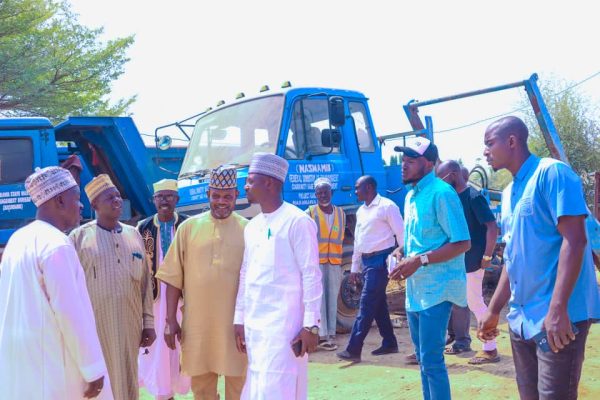 Hon. Mohammed Isa Bello, the Director General of the Nasarawa State Waste Management and Sanitation Authority and his team during an inspection tour