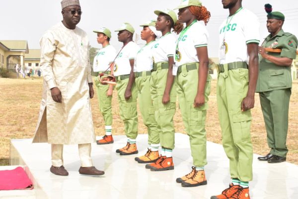 The Acting Governor of Nasarawa State, Dr. Emmanuel Agbadu Akabe carrying out an inspection of the Quarter Guards.