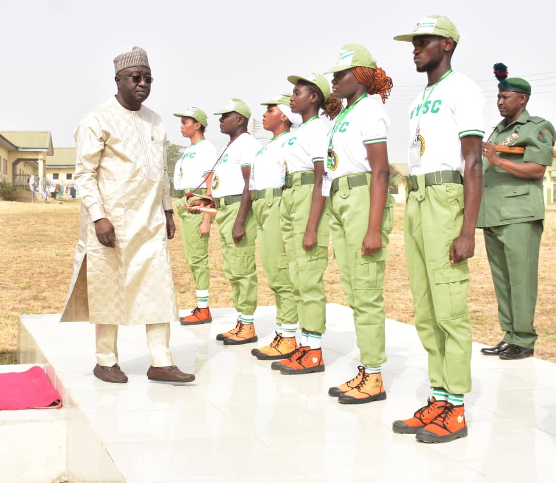 The Acting Governor of Nasarawa State, Dr. Emmanuel Agbadu Akabe carrying out an inspection of the Quarter Guards.