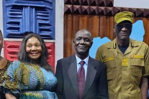 Dr. Fred Oghenesivbe, Director-General of Delta State Orientation and Communications Bureau (M), ommander Wada Abubakar, state commandant of the National Drug Law Enforcement Agency, NDLEA, (R) and Mrs Tracy Ikolomi, state Director of the National Orientation Agency, NOA, (L)