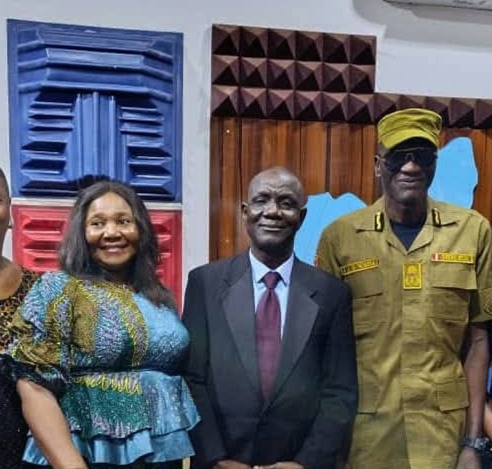 Dr. Fred Oghenesivbe, Director-General of Delta State Orientation and Communications Bureau (M), ommander Wada Abubakar, state commandant of the National Drug Law Enforcement Agency, NDLEA, (R) and Mrs Tracy Ikolomi, state Director of the National Orientation Agency, NOA, (L)