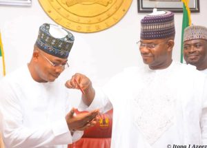 Kogi State Governor, Ahmed Usman Ododo and Former Kogi State Governor, Yahaya Adoza Bello