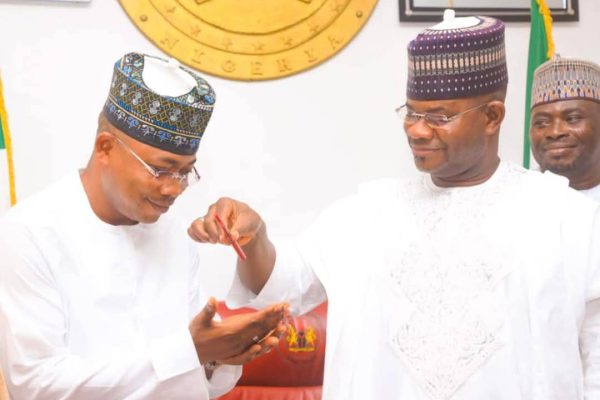 Kogi State Governor, Ahmed Usman Ododo and Former Kogi State Governor, Yahaya Adoza Bello