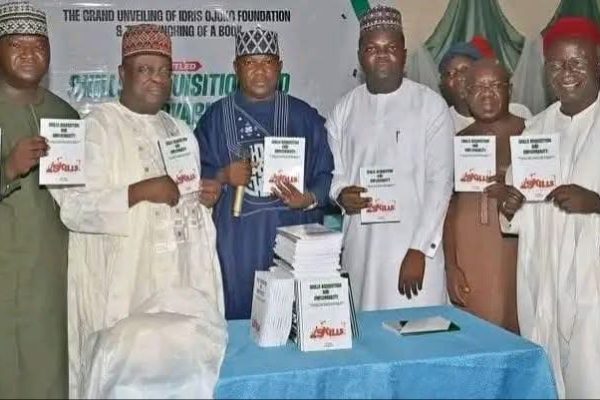 Founder of Idris Ojoko Foundation, Comrade Idris Ojoko with invited guests during unveiling of his book held in Kini Guest House Akwanga