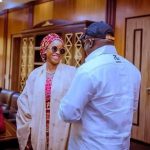 Stella Okotete, a former ministerial nominee and Delta State Governor, Sheriff Oborovwore at Government House, Asaba, Delta State