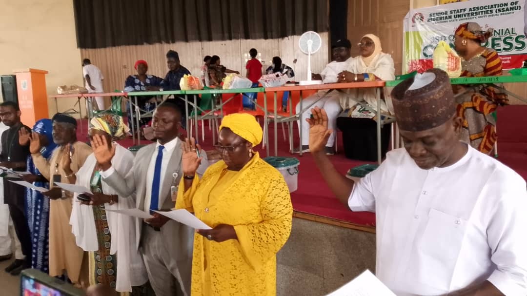 The Newly elected officials, SSANU, Nasarawa State Chapter during the swearing into office.